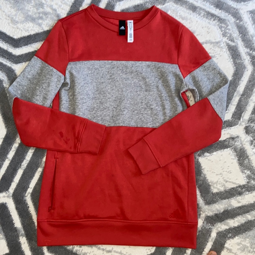 ADIDAS Orange Colorblock Sweatshirt